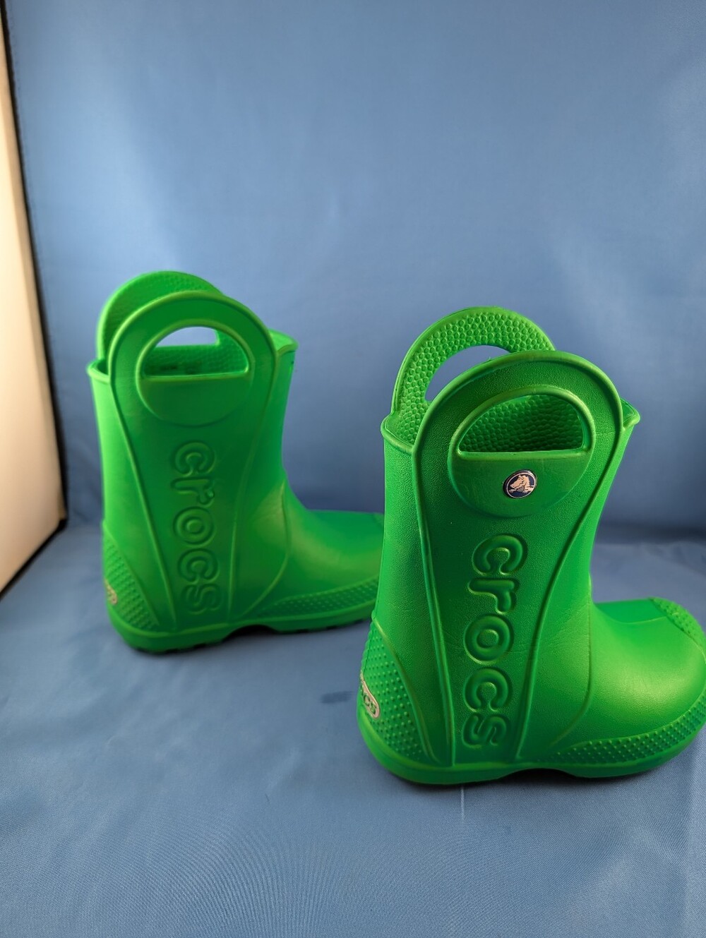 Crocs Handle It Green Rain Boots Unisex Kids Waterproof Pull-On 12803 - Picture 6 of 10